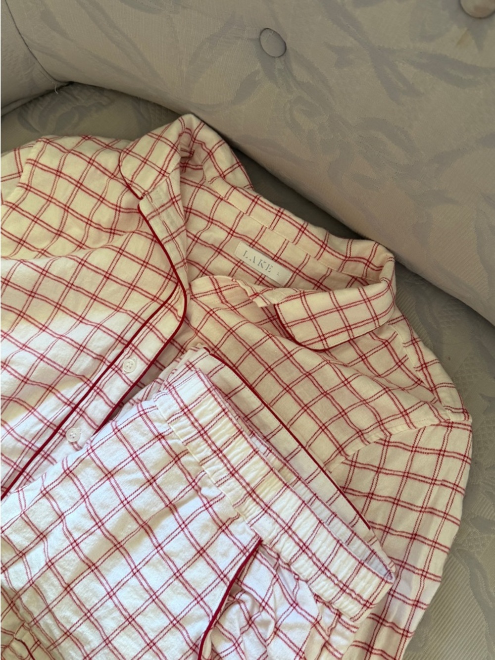 Women’s flannel LAKE Red & White Plaid Cotton Pajama Set